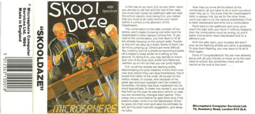 Skool Daze box art for ZX Spectrum